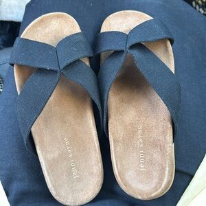 Jenni Kayne Cotton Crossover Sandals Women's Sz Eu 41 us Sz 11 Black